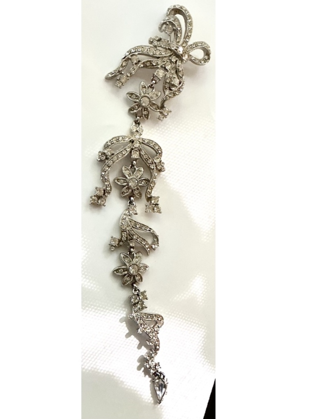 Roxanne Assoulin Signed Vintage Rhinestone Articulated Flower Brooch